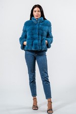Real Fur Mink Bluette Jacket With Collar Real Fur Mink Bluette Jacket With Collar