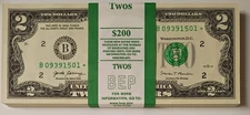 2017- $2 Star ⭐ Note BEP Uncirculated Pack- 100 Sequential Serial #s