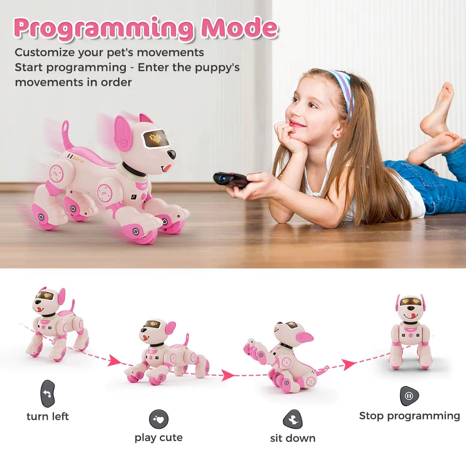 Interactive Robot Dog Toy for Kids, Voice Command, Touch Sensor, Christmas Gift - Image 3 of 4