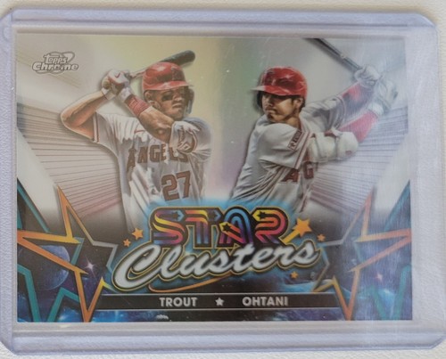 Shohei Ohtani, Mike Trout #SC-3 2023 Topps Cosmic Chrome Stars Clusters card