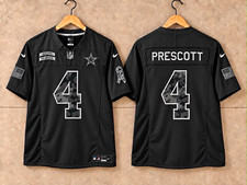 Nike Dallas Cowboys Dak Prescott #4 Salute to Service Jersey Black