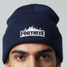 Fortnite Beanie Hat Blue Winter Warm Knit Cap Gaming Merchandise