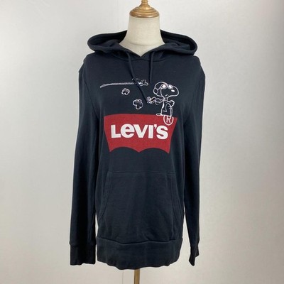 Levi's Peanuts Collaboration Hoodie Sweatshirt Snoopy Black Men Collaboration Li