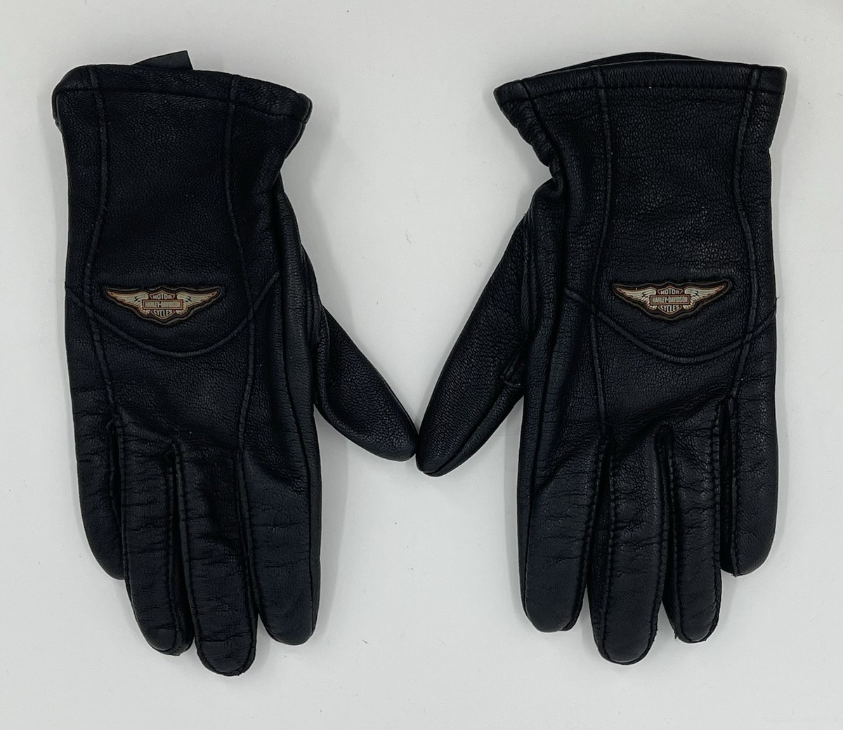 Harley Davidson Authentic Black Leather Riding Gloves Women's