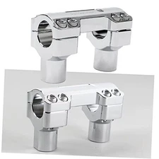 POWERJAMES 1 1/4 inch Chrome Handlebar Risers Kit for Harley Fat Boy Softail 
