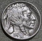 1917s Buffalo Nickel, nice original XF/AU condition, minor obverse nick