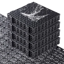 12PCS Interlocking Drainage Mat, 12" x 12" Non-Slip Splicing Rubber Drainage ...