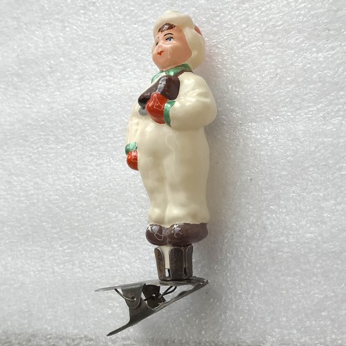 Rare Vintage Glass Christmas Tree USSR Ornament Xmas Unique Restored Decor Boy - Picture 5 of 8