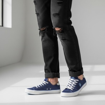 Harmont & Blaine Sneaker Unisex Blau Denim Low Top Almond Toe EU40