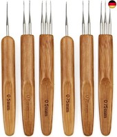Gzgxkj 6 Pcs Dreadlock HäKelnadel Bambusgriff 0.5Mm 0.75Mm Ergonomische