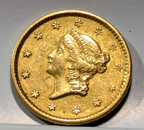 1851 Type 1 Liberty Coronet Gold One Dollar, Higher Grade G$1 Type US Coin *359