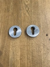 Satin Stainless Steel Keyhole Euro Escutcheons Concealed Fix 50mm One Pair 