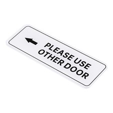 Please Use Other Door Left Arrow Sign, Acrylic 9"x3"