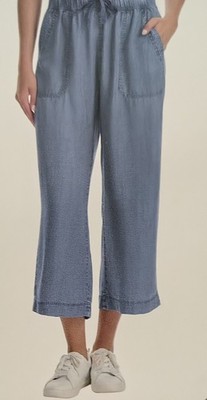 Splendid Women's Pull-On Wide Leg Crop Ankle Pants Size XXL Blue