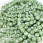 White and Green 2-tone Czech Fire Polished Round Faceted Glass Beads 8mm 50pcs