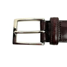 Brooks Brothers Brown Leather Belt With Silver Buckle Mens 38 Made In USA