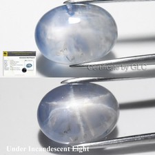    GLC Report 5.75ct Oval Natural Blue 6 Ray Star Sapphire - Unheated Ceylon Gem