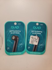 TWO 4 Packs Quip 360 Oscillating Brush Heads Soft Black Replacement Heads