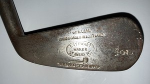 Putter Vintage Tom Stewart Stewart Gardner – Manche En Caryer, 34,5 Pouces, Main Droite, Années 1920