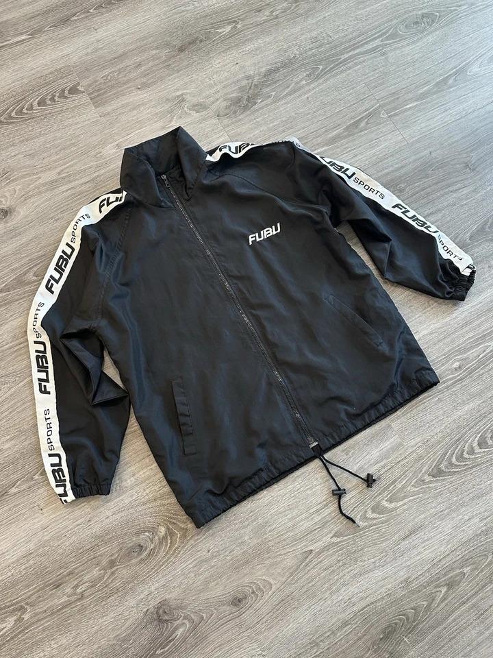 Chaqueta cortavientos vintage Y2K FUBU cremallera para hombre grande años 2000’s Foto 3 de 4
