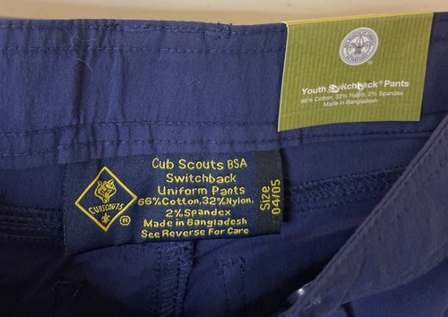 BSA Boy Scouts Of America Switchback2 Uniform Pants Youth 4/5 Zip To Shorts Nwt - Picture 4 of 6