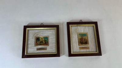 2x Bilderrahmen San Remo Souvenir, Holz, ca. 13×13 cm