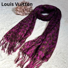 Louis Vuitton LV Graffiti Monogram Shawl Stole Brown Pink Used