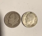 Roosevelt Dimes 1947 & 1953 Circulated Silver 10C US Coins Lot