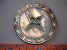 Vintage XL 1-5/8" Carved Mother Of Pearl MOP Shell Button - PS44