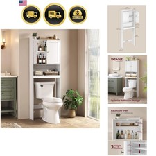 Over the Toilet Storage Cabinet, Doors, Adjustable Shelves, 24.6''W