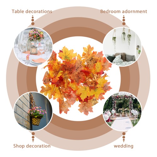 Simulated Maple Leaf Decoration Simulation Wreath Rattan Garland - Picture 11 of 12