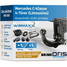 ANH&Auml;NGERKUPPLUNG f&uuml;r MB C-Klasse ab 21 vert. abnehmbar ORIS +13pol E-Satz BRINK