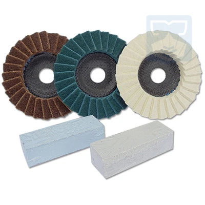 Polierpaste Polierscheiben Hochglanz für Alu Stahl Edelstahl Metall Profi Set