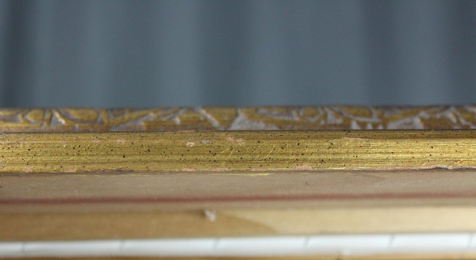 Melba Watkins Mother & Child lithograph print on canvas 24" x 20" gold