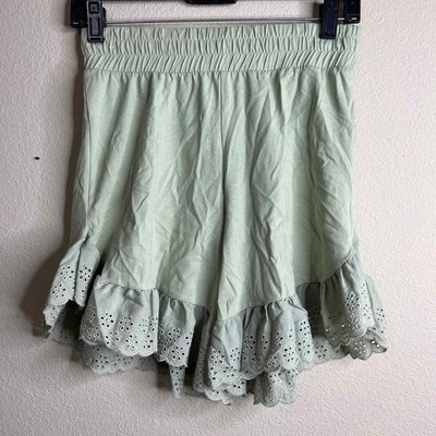 VERO MODA Juna Ruffle Hem Pull-on Short Women's XS Desert Sage Elastic Waist