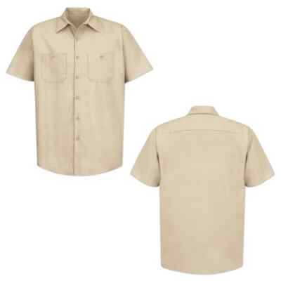 #ad Red Kap Work Shirt Solid Color 2 Pocket Men#x27;s Industrial Uniform Short Sleeve $22.98