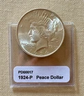 Nice Near Gem BU 1924 P Peace Dollar #2  - Great Luster / Great Eagle