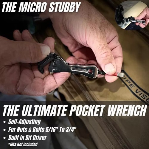 Pipe Vise Micro Stubby 3.75 Inch Self-Adjusting Wrench with Contoured Handle - Picture 11 of 13