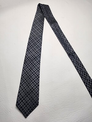 Skinny Necktie Carnaby's  London 100% Silk  handrcraft Mini grid necktie 