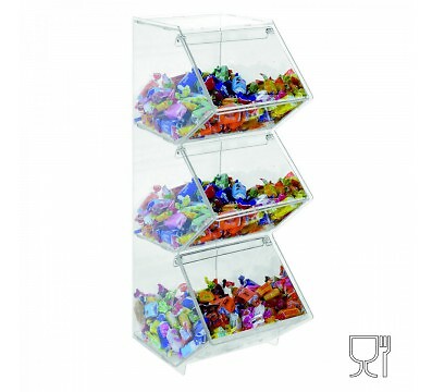 E-503 PCR-C Porta caramelle in plexiglass trasparente CON sportello e Ripiano O