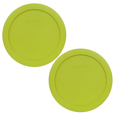 Pyrex 7201-PC 6'' Edamame Green 2 Pack Storage Cover Lid New for 4 Cup Glass Bowl