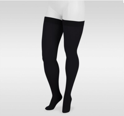 Juzo Dynamic  3512 30-40mmhg Closed Toe Thigh-High With Silicone Top Band black