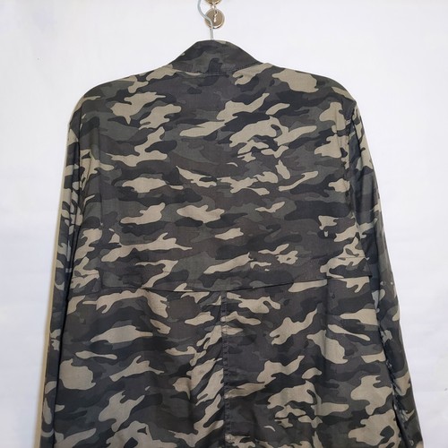 Beach Lunch Lounge Shirt M Cargo Utility Camo Zip Button Drawstring Lightweight - Picture 9 of 13