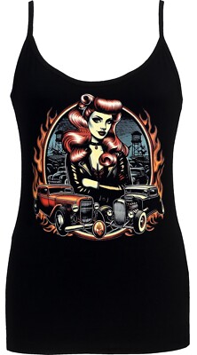 Rockabilly Hotrod Pin-up Damen Spaghettiriemen Tattoo Lowbrow Psychobilly Retro