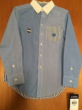 CHAPS Boys Shirt Top Size S (8) Colby Blue *BRAND NEW With ORIGINAL TAGS*