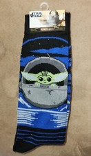 NEW Disney Star Wars Mandalorian 2 Pack The Child Crews Socks Men's Size 6-12