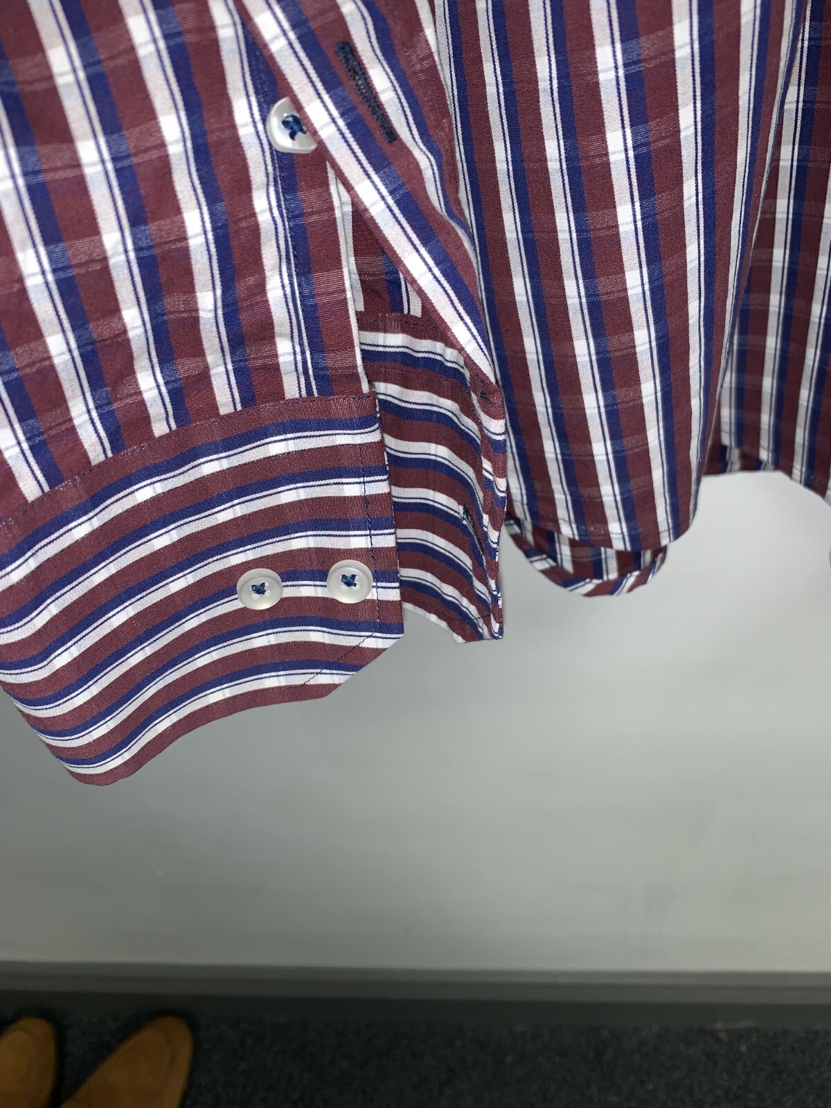 FILA CAMICIA SAVILE ROW WILLIAM HUNT LS MARRONE A QUADRI TAGLIA M NUOVA CON ETICHETTE