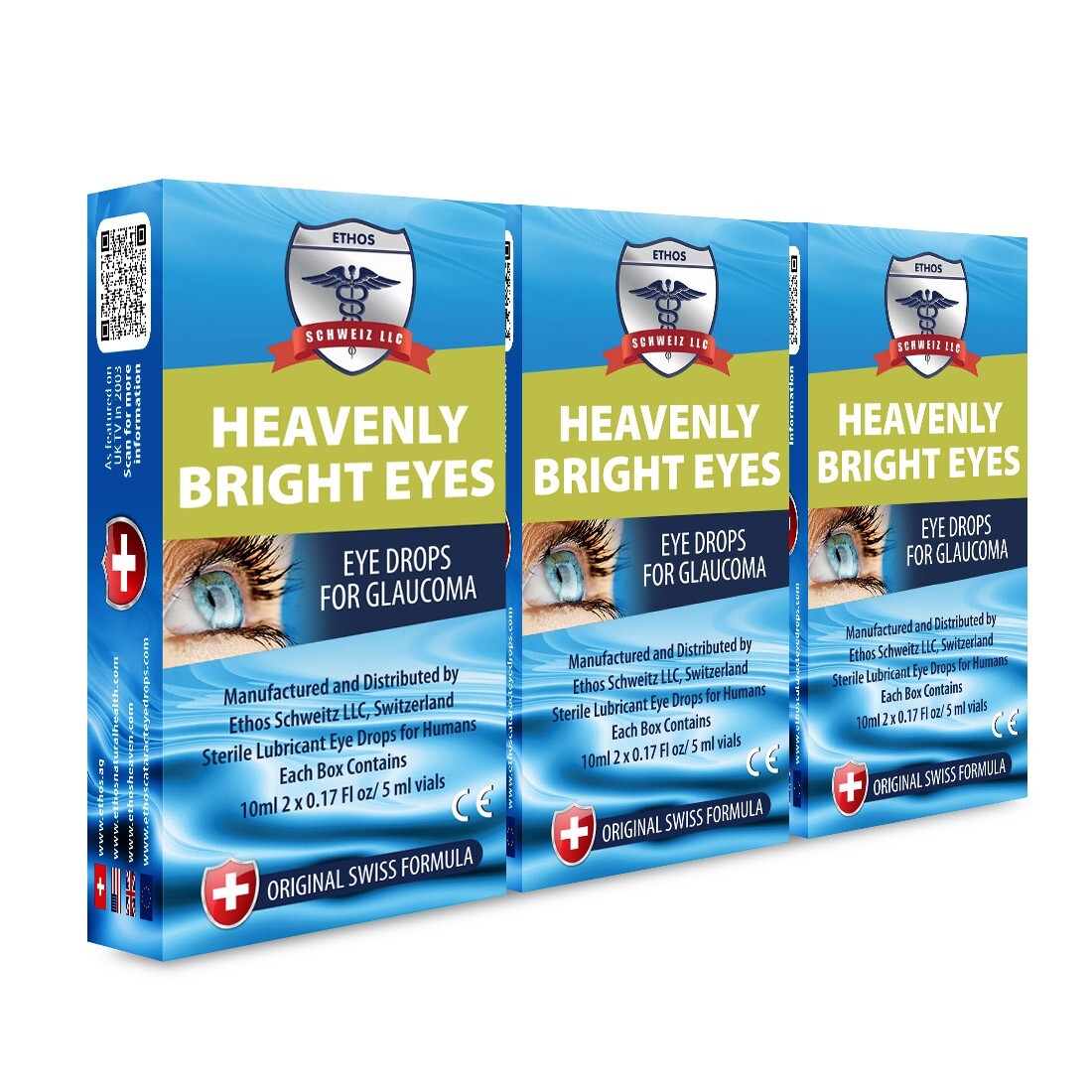 Ethos Heavenly Bright Eyes for Glaucoma Augentropfen 6 x 5 ml Flaschen (kostenloser Versand)