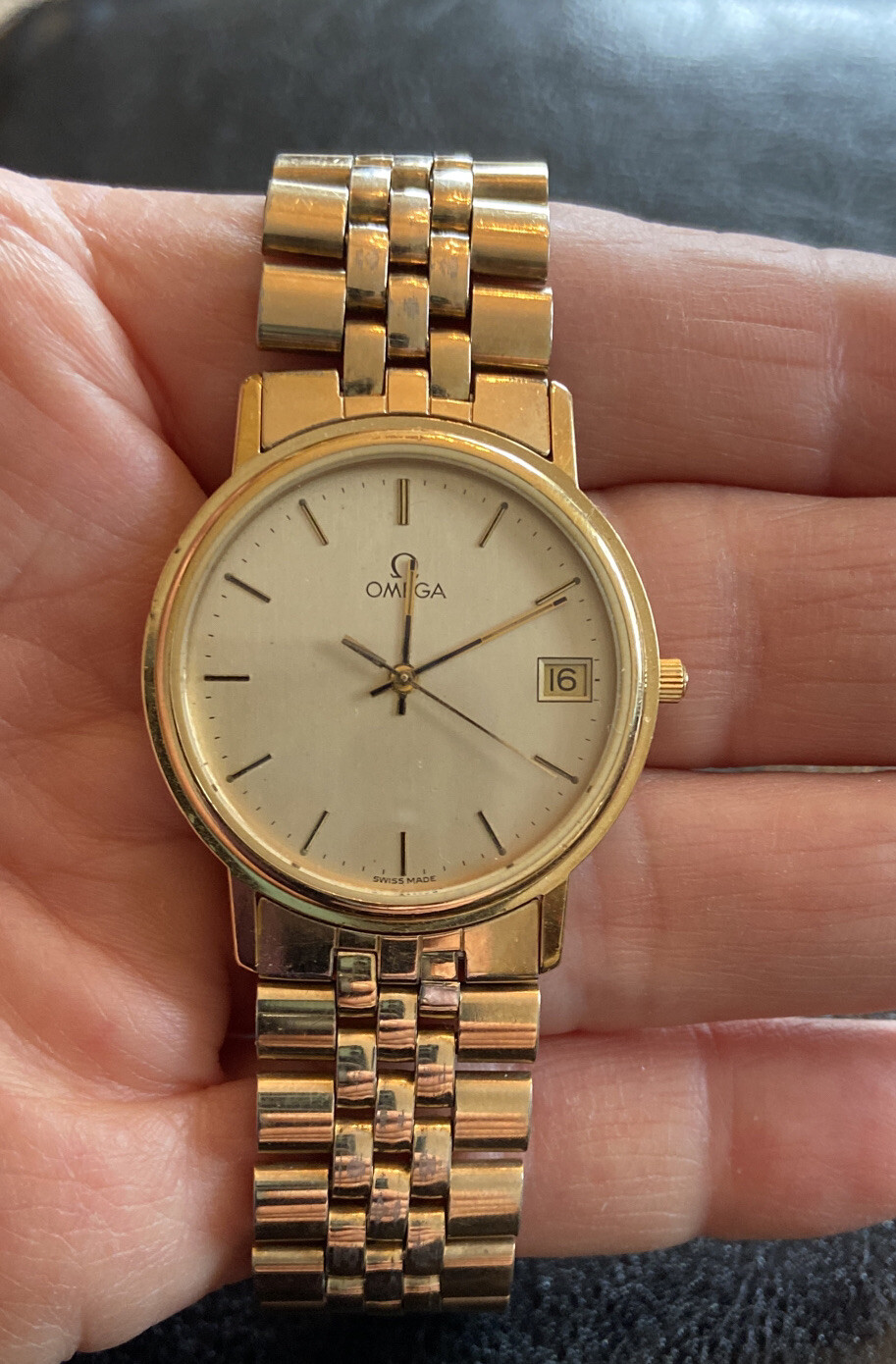 mens gold omega watch