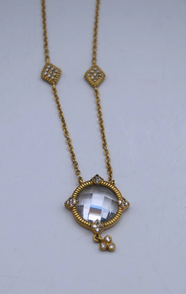 COLLAR COLGANTE FREIDA ROTHMAN PIEDRA ESPEJO FIRMA ORO SOBRE PLATA CUARZO Foto 4 de 4